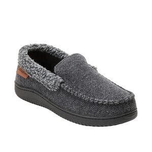 Men's Dearforms Gray Herringbone Slippers Large 11-12 Tried On Wear